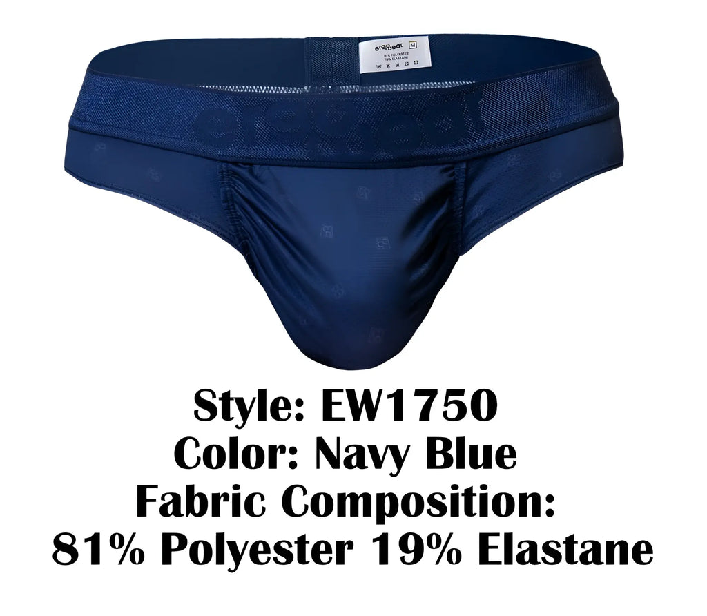 Navy blue ergowear ew1750 feel se briefs with subtle pattern elastic waistband made from 81 polyester 19 elastane