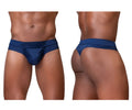 Navy blue ergowear ew1750 feel se men’s briefs with subtle textured pattern and elastic waistband