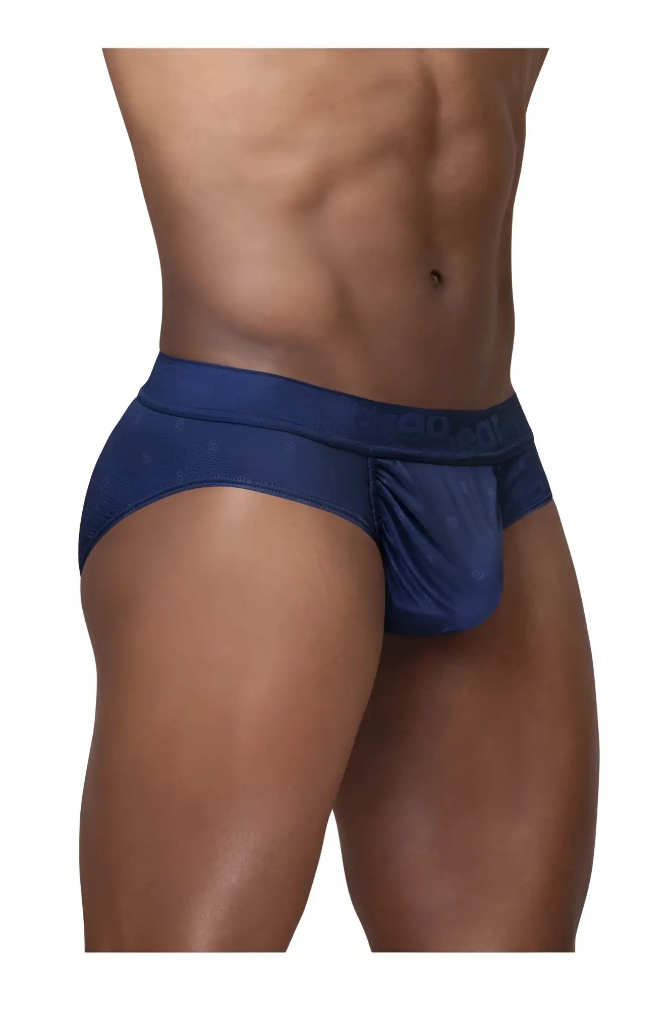 Navy blue ergowear ew1751 feel se briefs featuring a subtle pattern and elastic waistband for men’s comfort