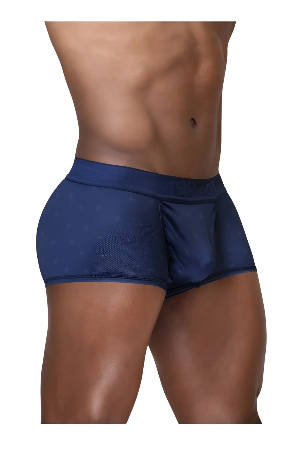 ErgoWear ew1752 feel se trunks navy blue dark blue mesh briefs with subtle pattern and elastic waistband