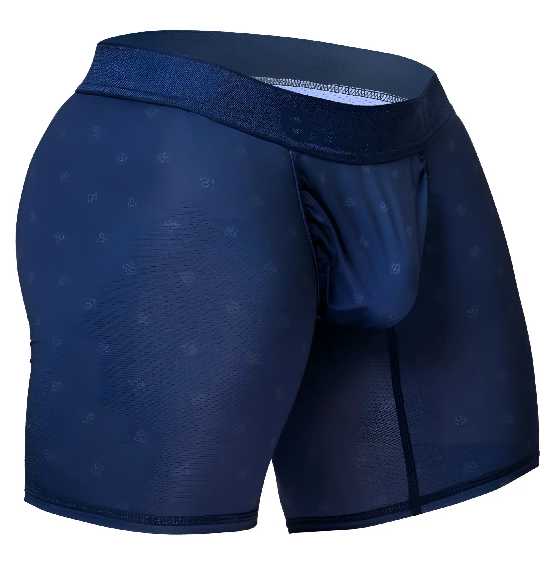 Dark blue ergoWear EW1753 FEEL SE boxer briefs with subtle geometric pattern designed for comfort and support