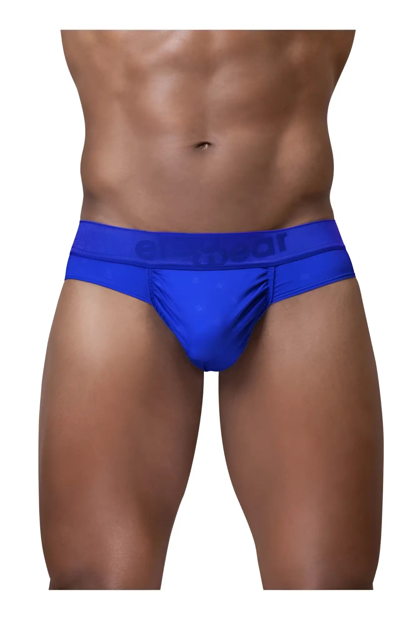 Bright blue men’s briefs with a snug fit and elementar branded waistband in royal blue color from ergowear ew1754 feel se thongs