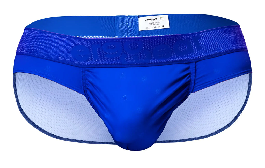 Bright blue ergoWear ew1755 feel SE athletic briefs with mesh lining and erigheat embossed waistband in royal blue