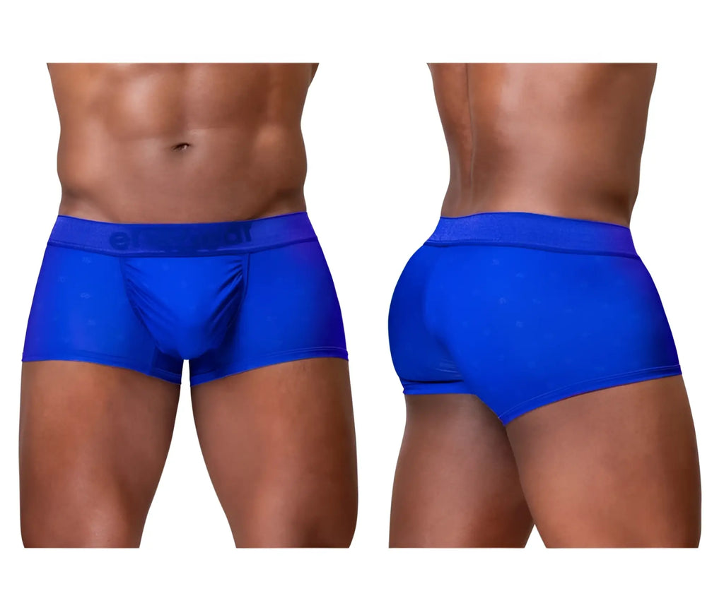 Vibrant royal blue ergoWear ew1756 feel se trunks men’s briefs with subtle textured pattern and elastic waistband