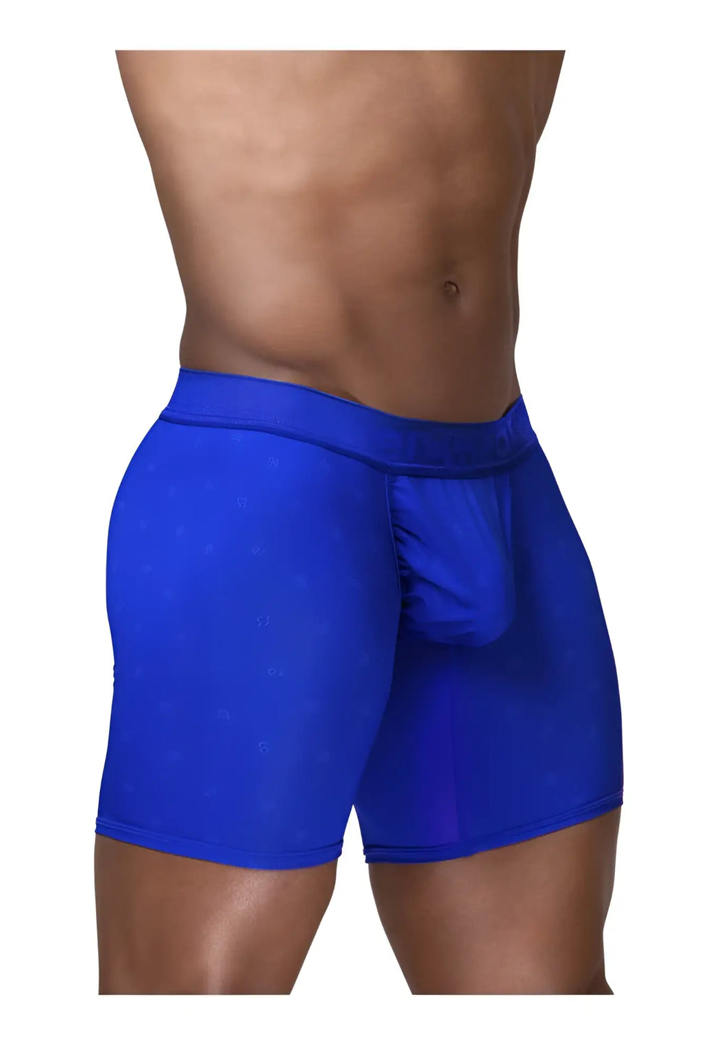 Ergo wear ew1757 feel se boxer briefs in royal blue with a textured pattern and contoured pouch design