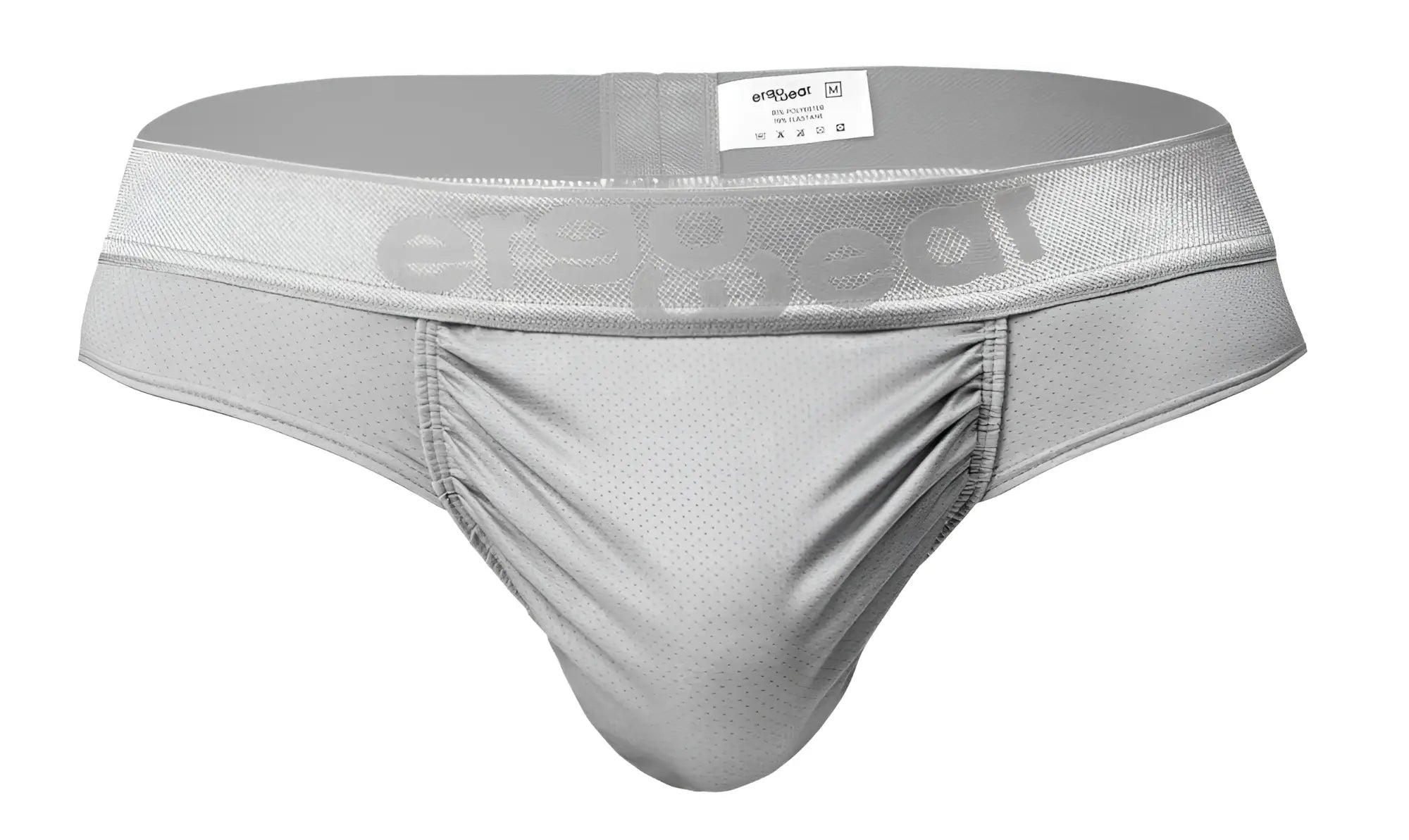 Silver mesh athletic briefs with branded waistband from ergowear ew1758 feel se thongs in silver color