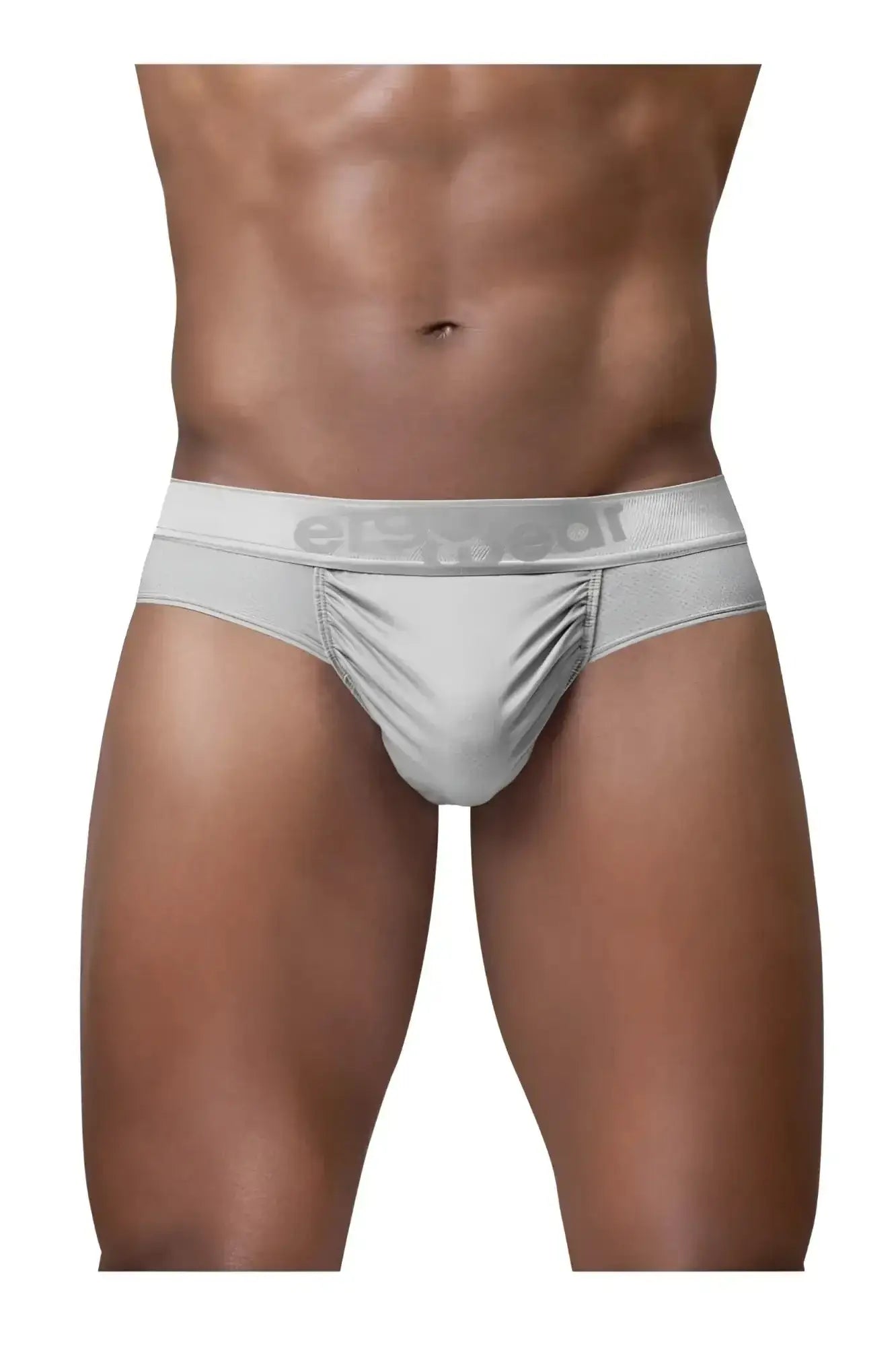 Silver ergo wear ew1759 feel se men’s briefs with textured waistband featuring erewear logo