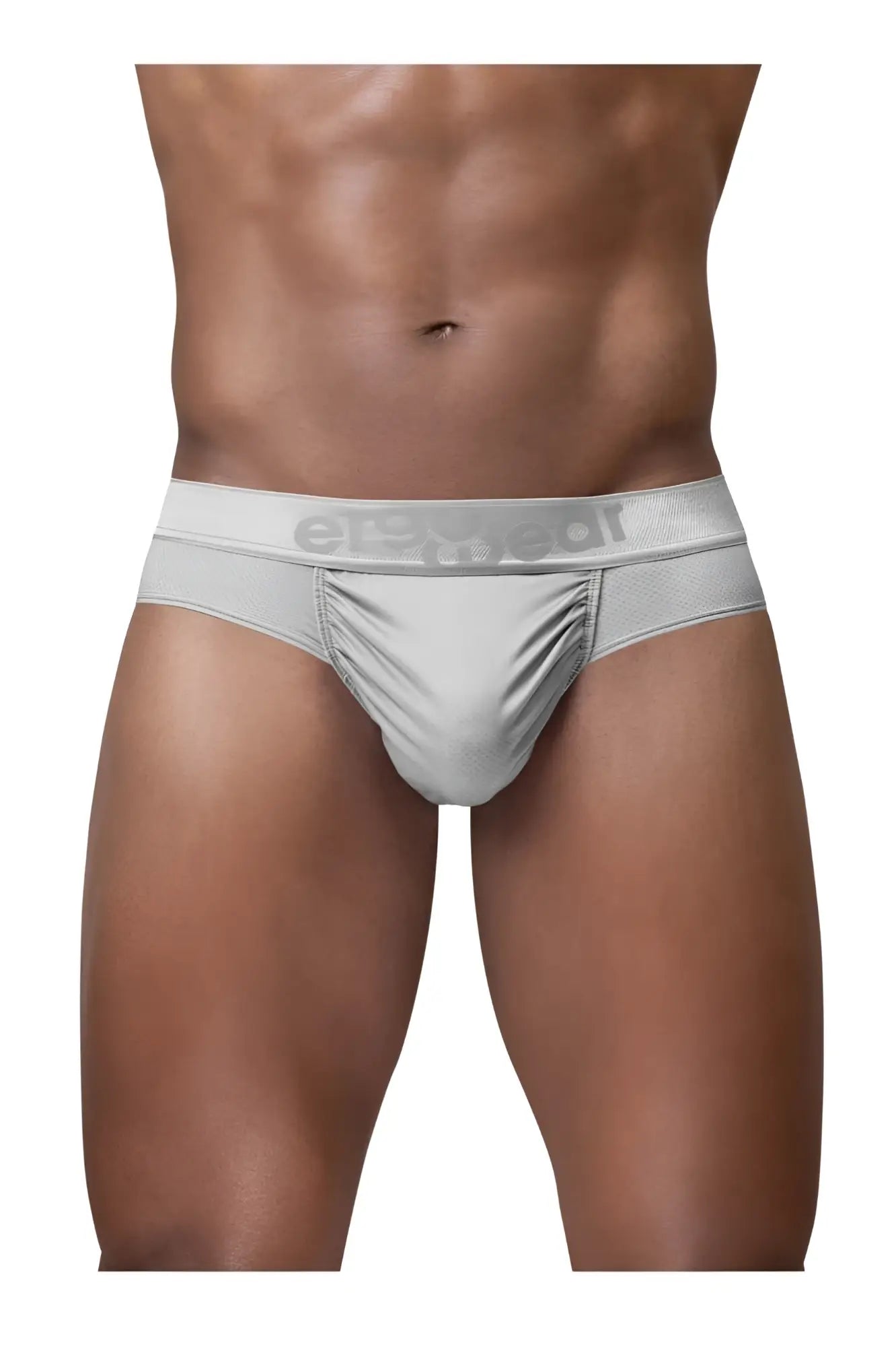 Silver ergo wear ew1759 feel se men’s briefs with textured waistband featuring erewear logo