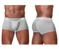Light gray ergo wear ew1760 feel se trunks with subtle element logo on waistband men’s briefs in silver color