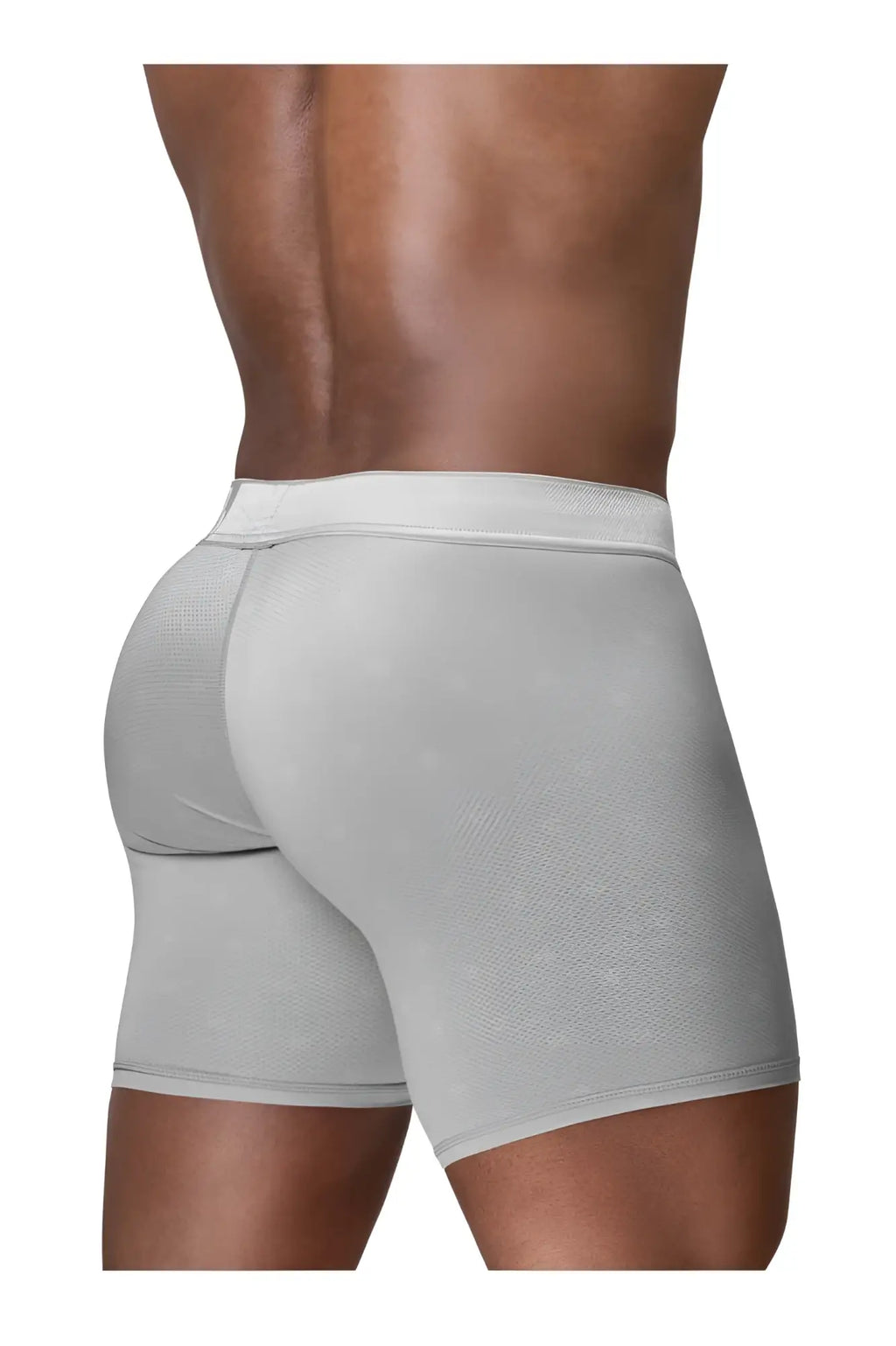 Ergo wear ew1761 feel se boxer briefs in silver gray textured fabric with a solid waistband for comfortable support