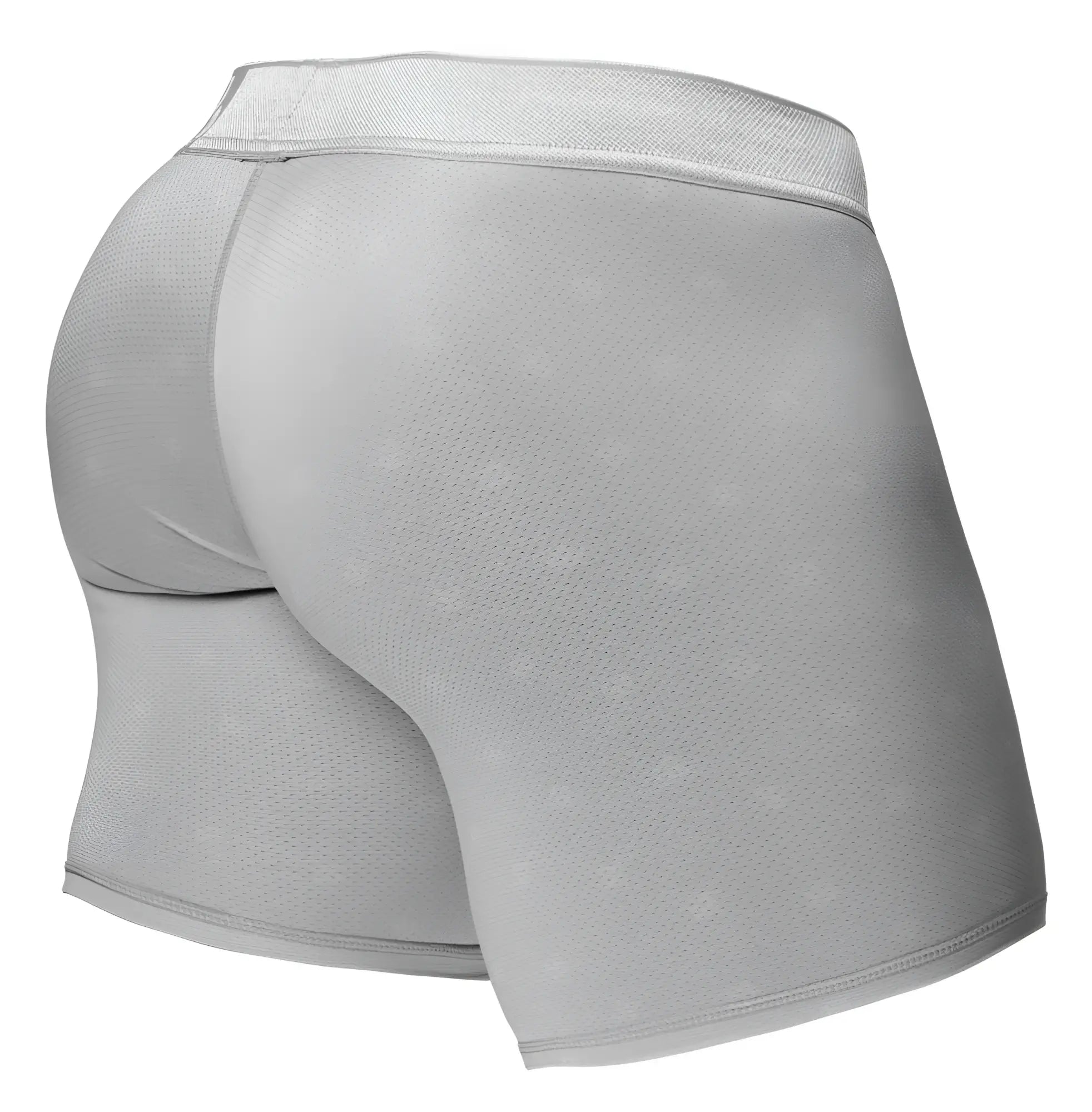 Light gray ergo wear ew1761 feel se boxer briefs with subtle textured pattern and elastic waistband