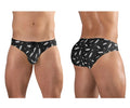 Black ergowear ew1766 x4d swim briefs with white surfboard and anchor pattern ideal for beach and pool use