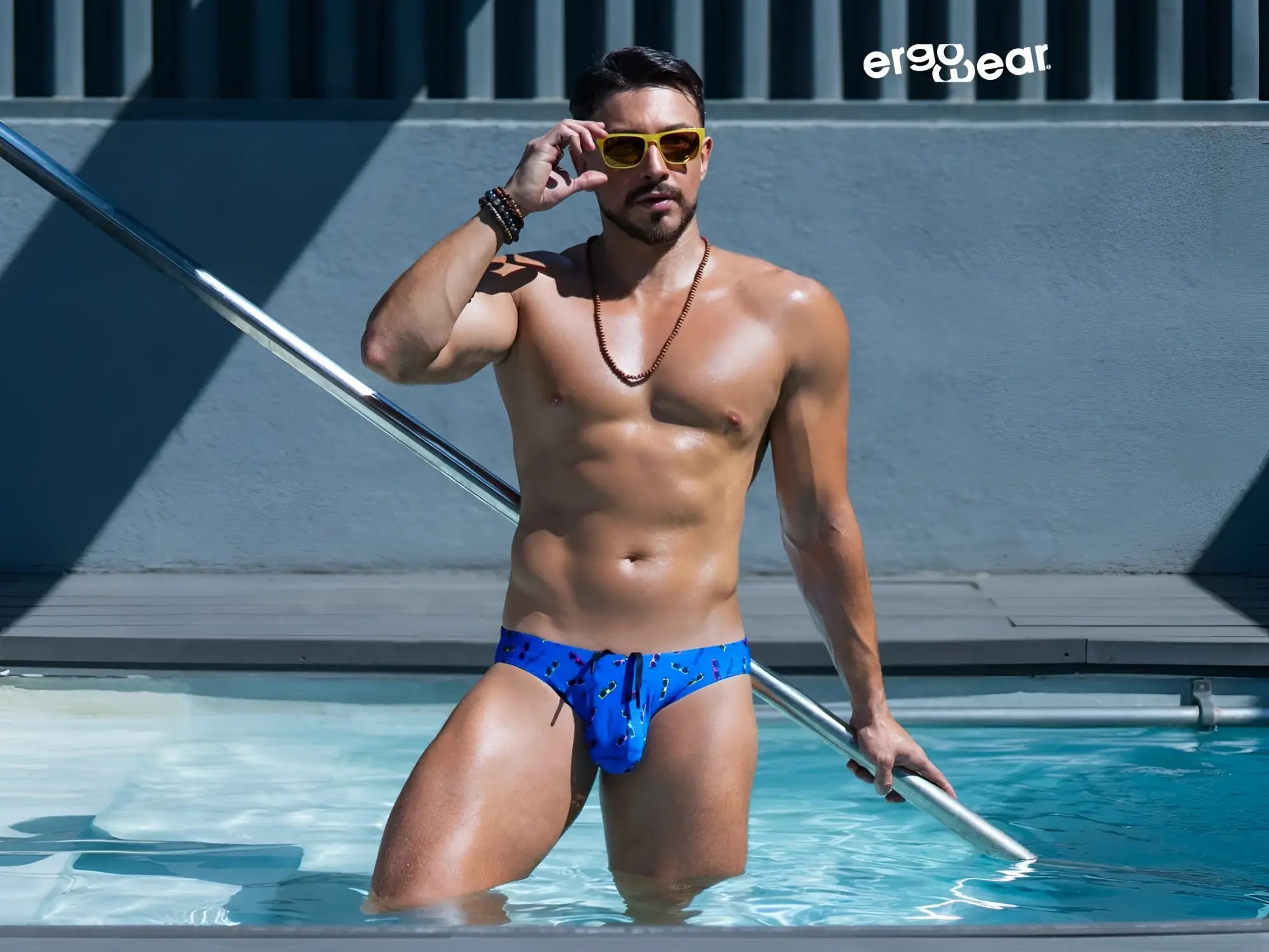 ErgoWear ew1767 x4d sw blue patterned swim briefs with ergonomic design for comfortable swimming