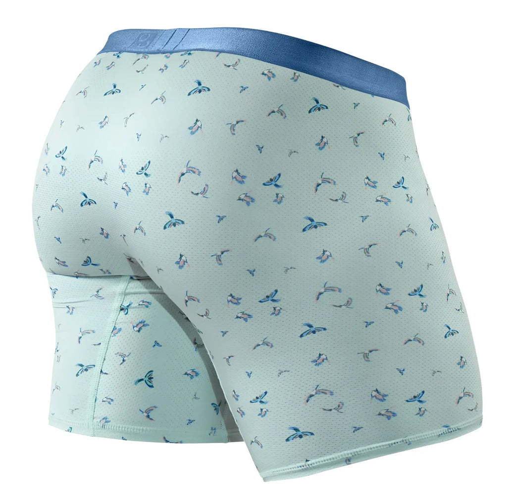 Ergo wear ew1779 slk se light blue boxer briefs with subtle blue and gray bird pattern for comfortable everyday wear