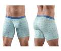 Light blue ergoWear ew1779 slk se boxer briefs with dark blue bird pattern and solid blue waistband