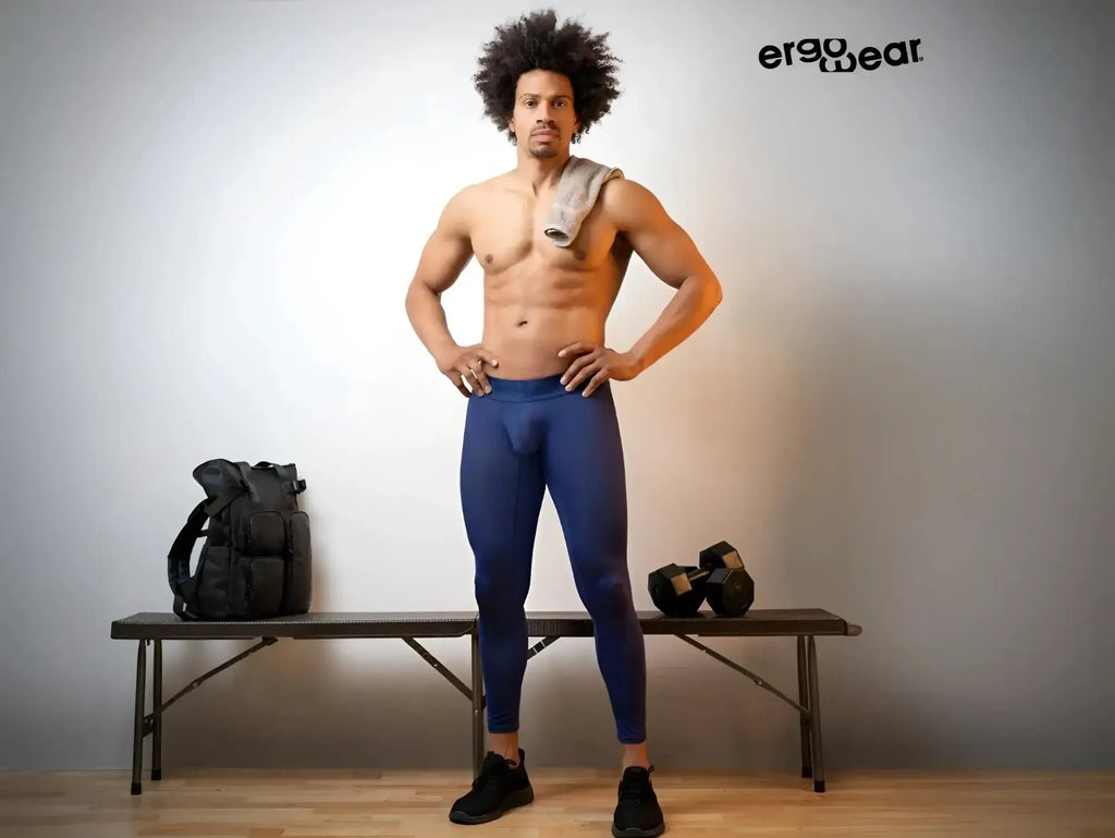 Dark blue ergoWear ew1782 max bold athletic leggings designed for performance and comfort during workouts