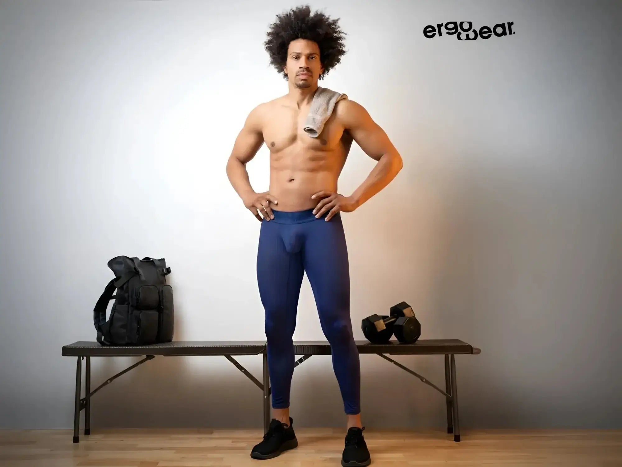 Dark blue ergoWear ew1782 max bold athletic leggings designed for performance and comfort during workouts