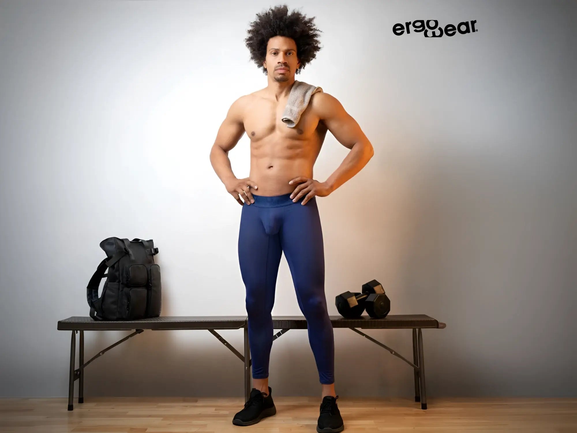 Dark blue ergoWear ew1782 max bold athletic leggings designed for performance and comfort during workouts