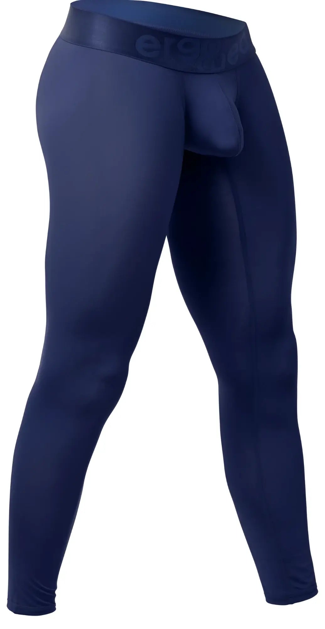 Dark navy blue ergo wear ew1782 max bold form-fitting compression tights with branded elastic waistband for athletics