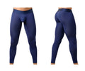 Navy blue ergoWear ew1782 max bold men’s compression tights with matching elastic waistband and subtle branding