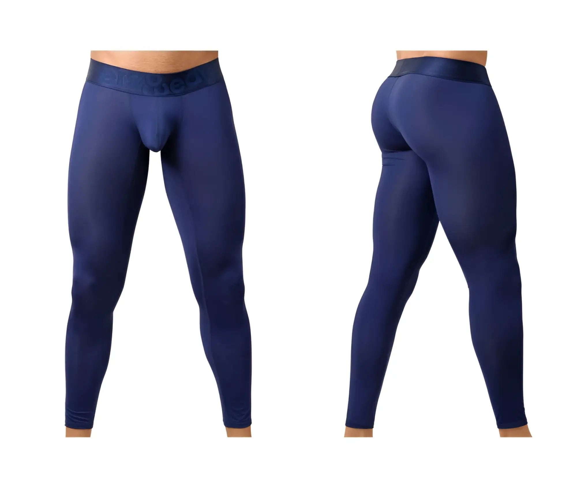 Navy blue ergoWear ew1782 max bold men’s compression tights with matching elastic waistband and subtle branding