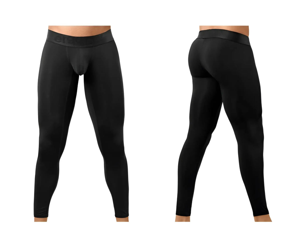 ErgoWear ew1784 max bold black athletic compression tights with smooth stretchy fabric and subtle waistband logo