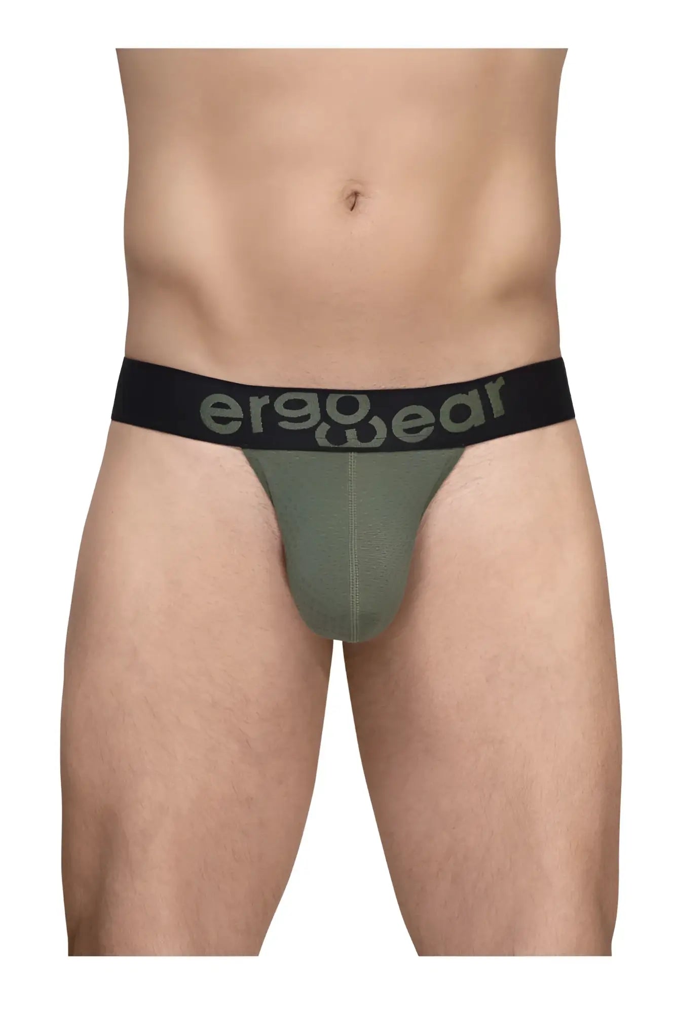Ergowear ew1786 max flow bikini briefs in olive green with ergonomic design and black waistband logo in gray