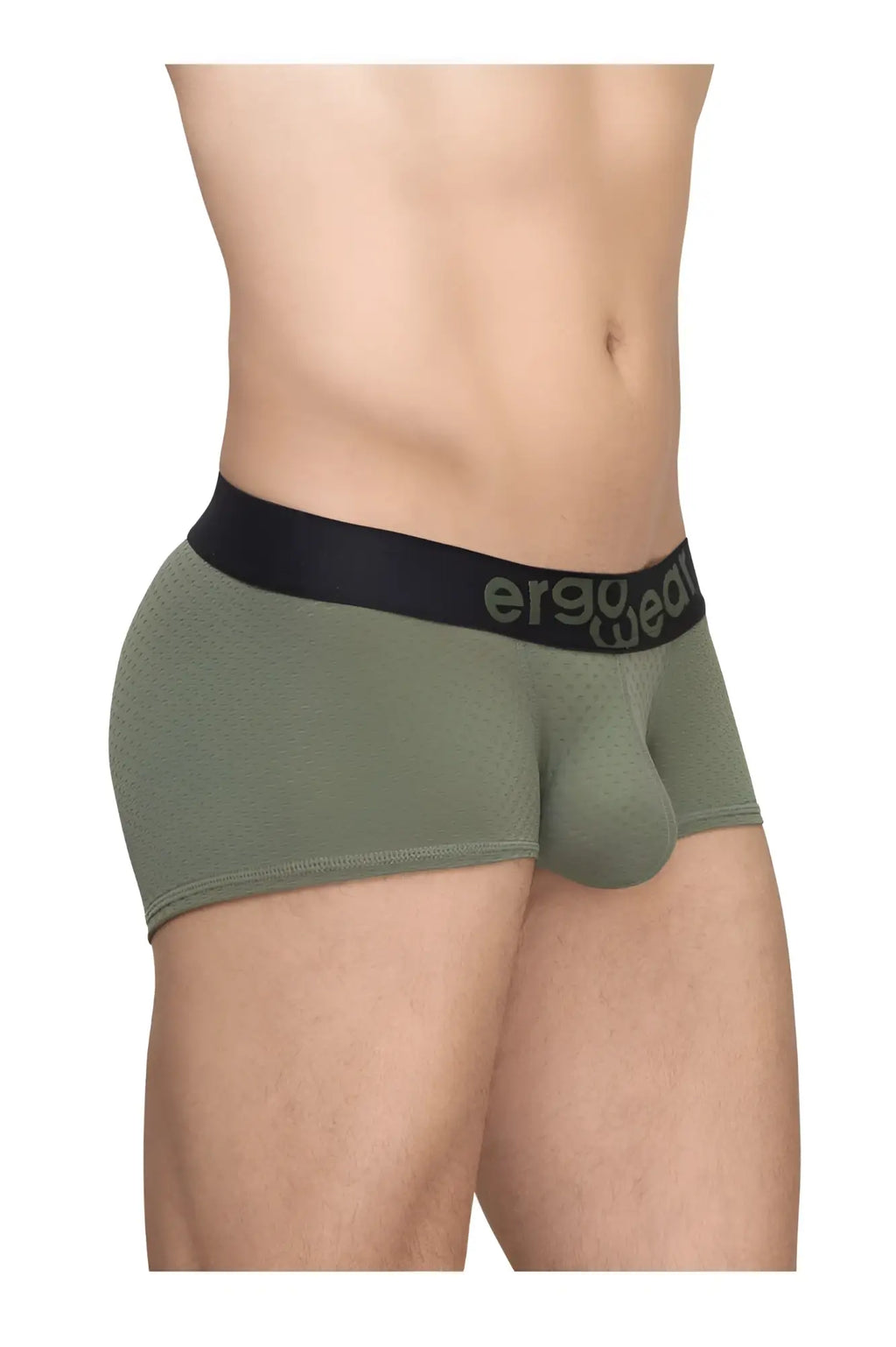 Olive green ergo wear ew1787 max flow ergonomic briefs with black waistband designed for comfort and support