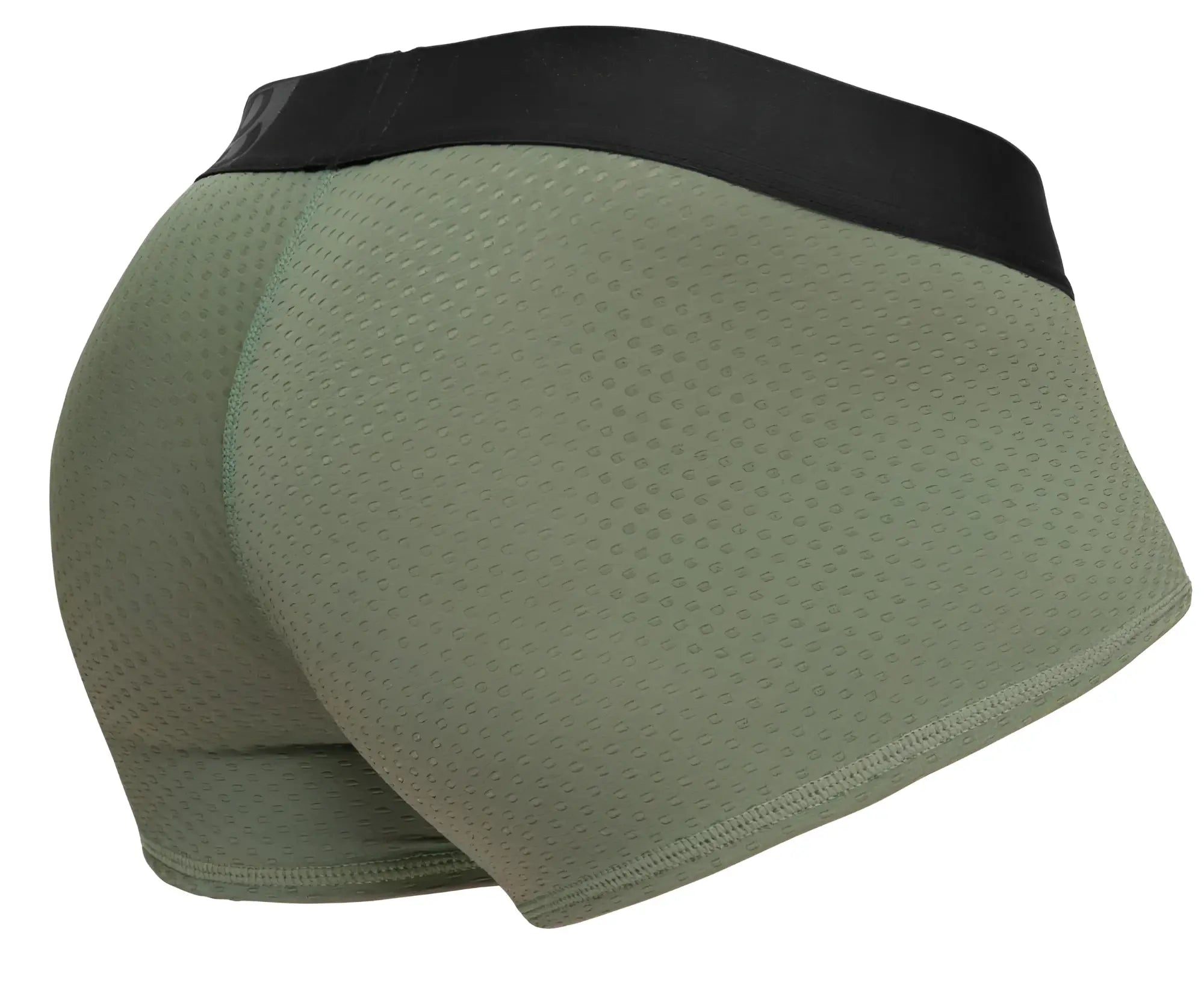 Ergowear ew1787 max flow trunks in dark green olive mesh briefs with black elastic waistband front view
