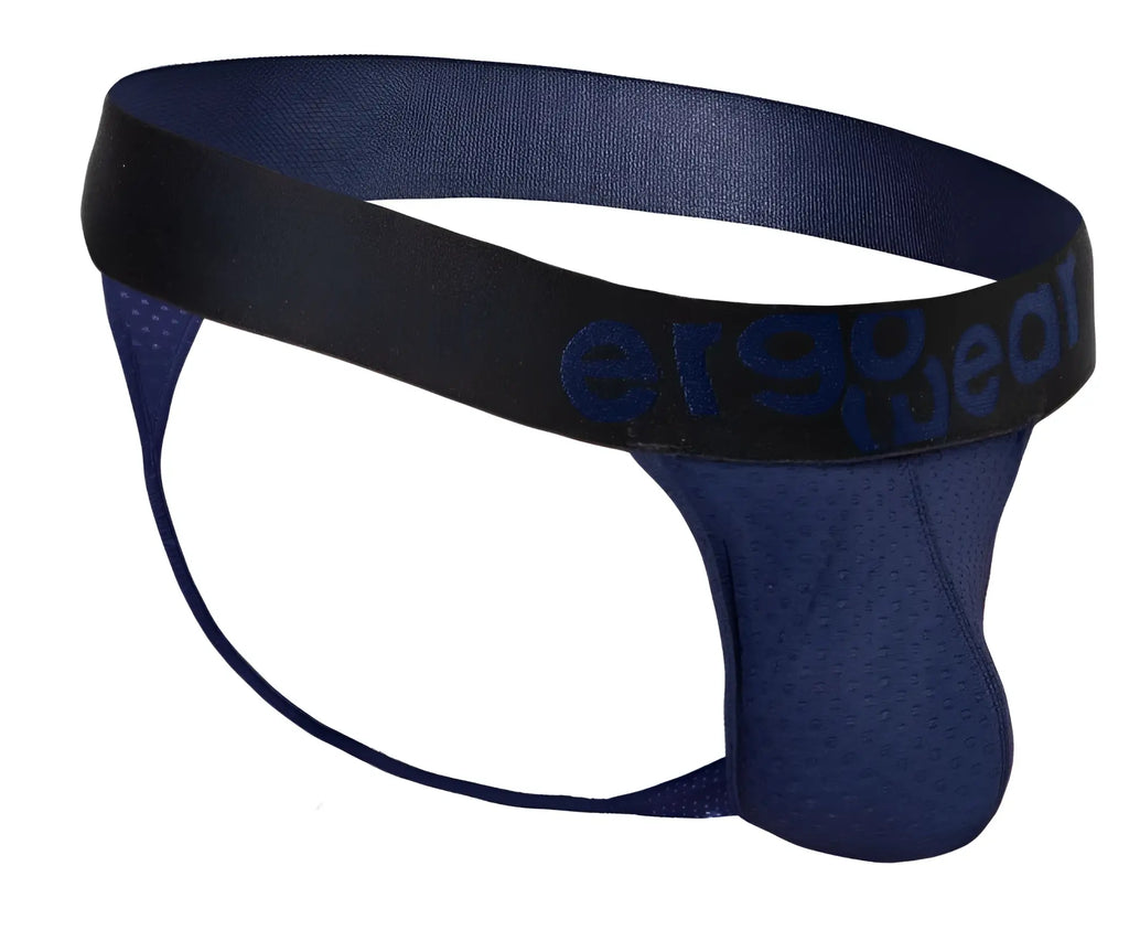 Navy blue ergoWear EW1789 MAX FLOW G-string with black waistband and perforated ergonomic brief design