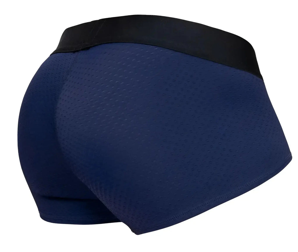 Navy blue mesh ergoWear ew1791 max flow trunks with black elastic waistband designed for breathability and comfort