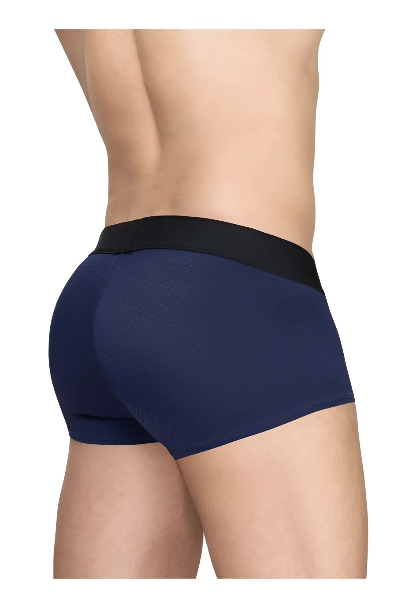 Navy blue ergoWear ew1791 max flow trunks briefs with black elastic waistband designed for comfort and support