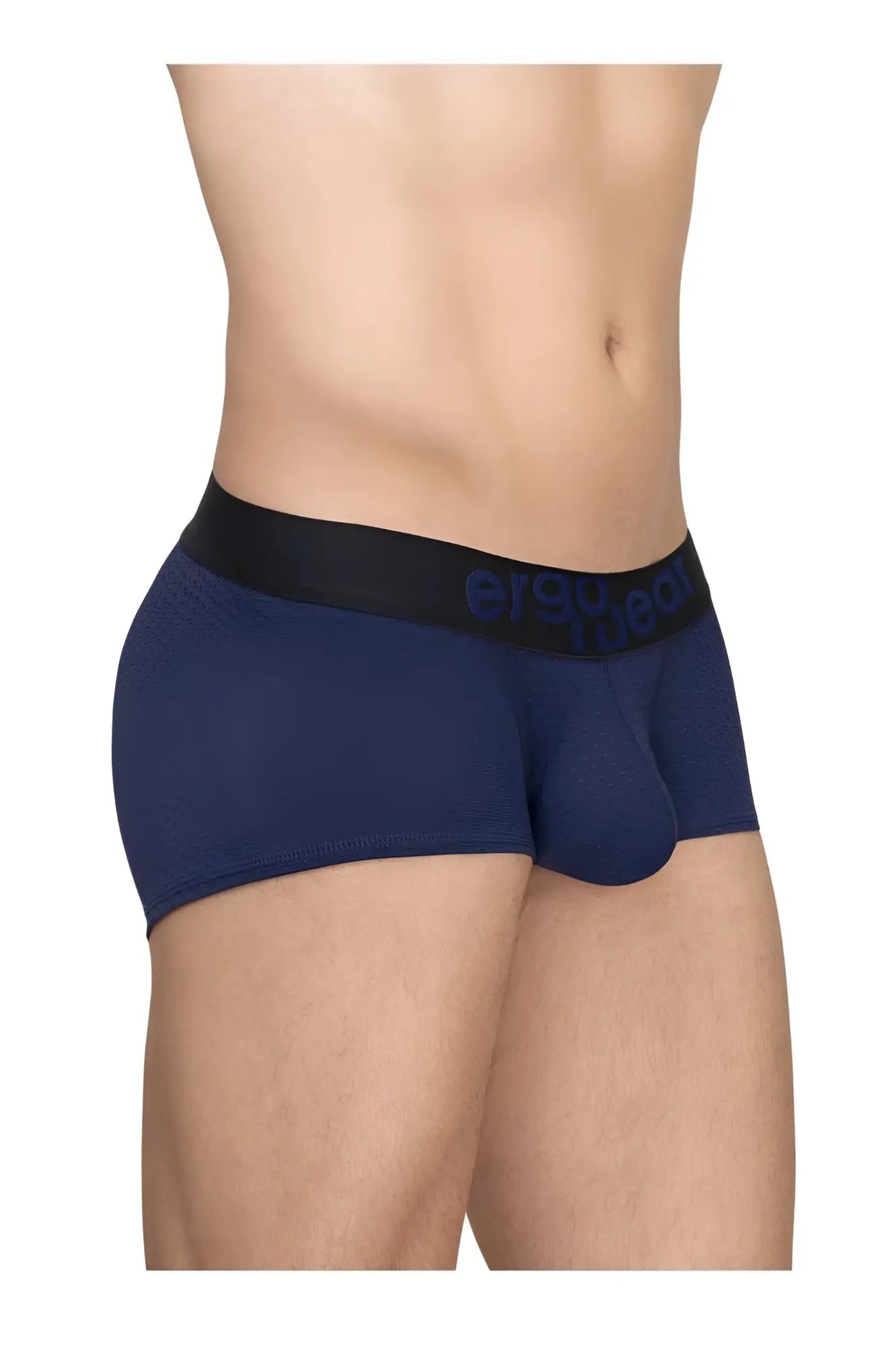 Ergowear ew1791 max flow dark blue textured trunks with black waistband and dark gray ersquad logo