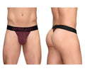 Maroon ergowear ew1793 max flow g-string briefs with black waistband and pink logo for ergonomic comfort