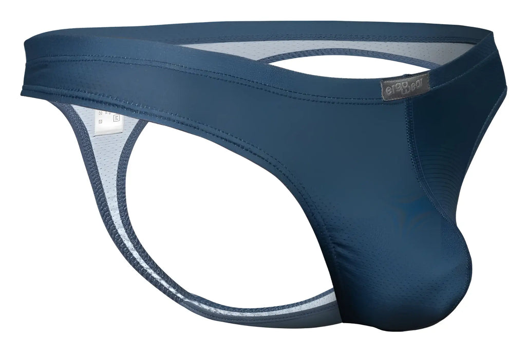 Navy blue ergo wear ew1797 x4d se mesh briefs with supportive contoured design and subtle gray trim edges