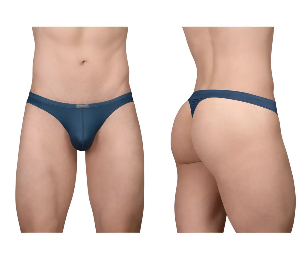 Navy blue ErgoWear EW1797 X4D SE thong with narrow waistband mesh material and minimal coverage front view