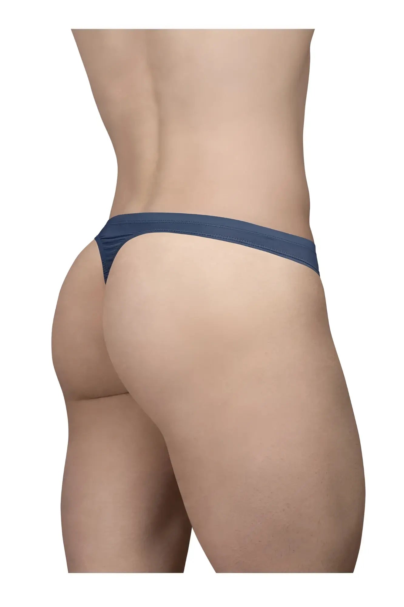 ErgoWear EW1797 X4D SE thong in sea blue with smooth stretch fabric and narrow waistband showing back side