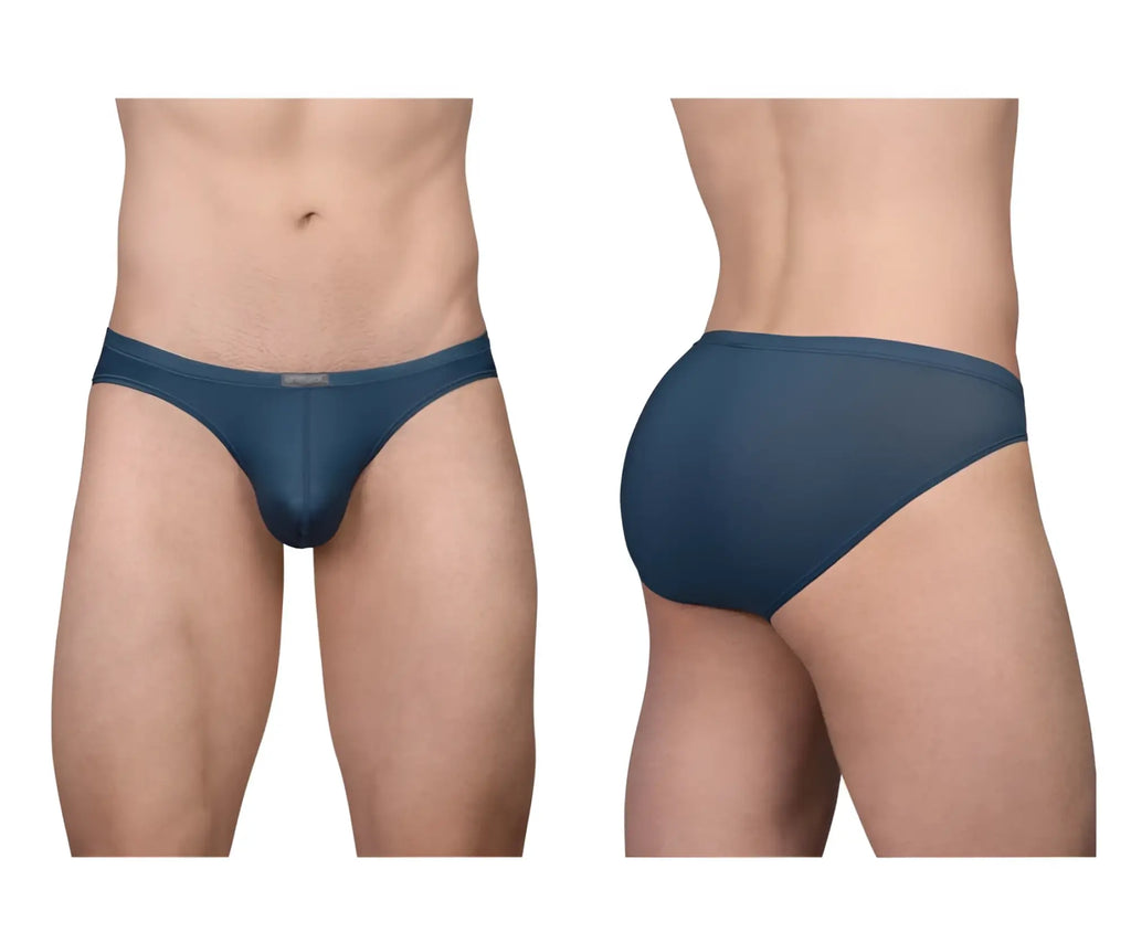 Dark blue sheer mesh briefs with smooth waistband in ergowear ew1798 x4d se bikini color sea blue