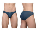 Dark blue sheer mesh briefs with smooth waistband in ergowear ew1798 x4d se bikini color sea blue