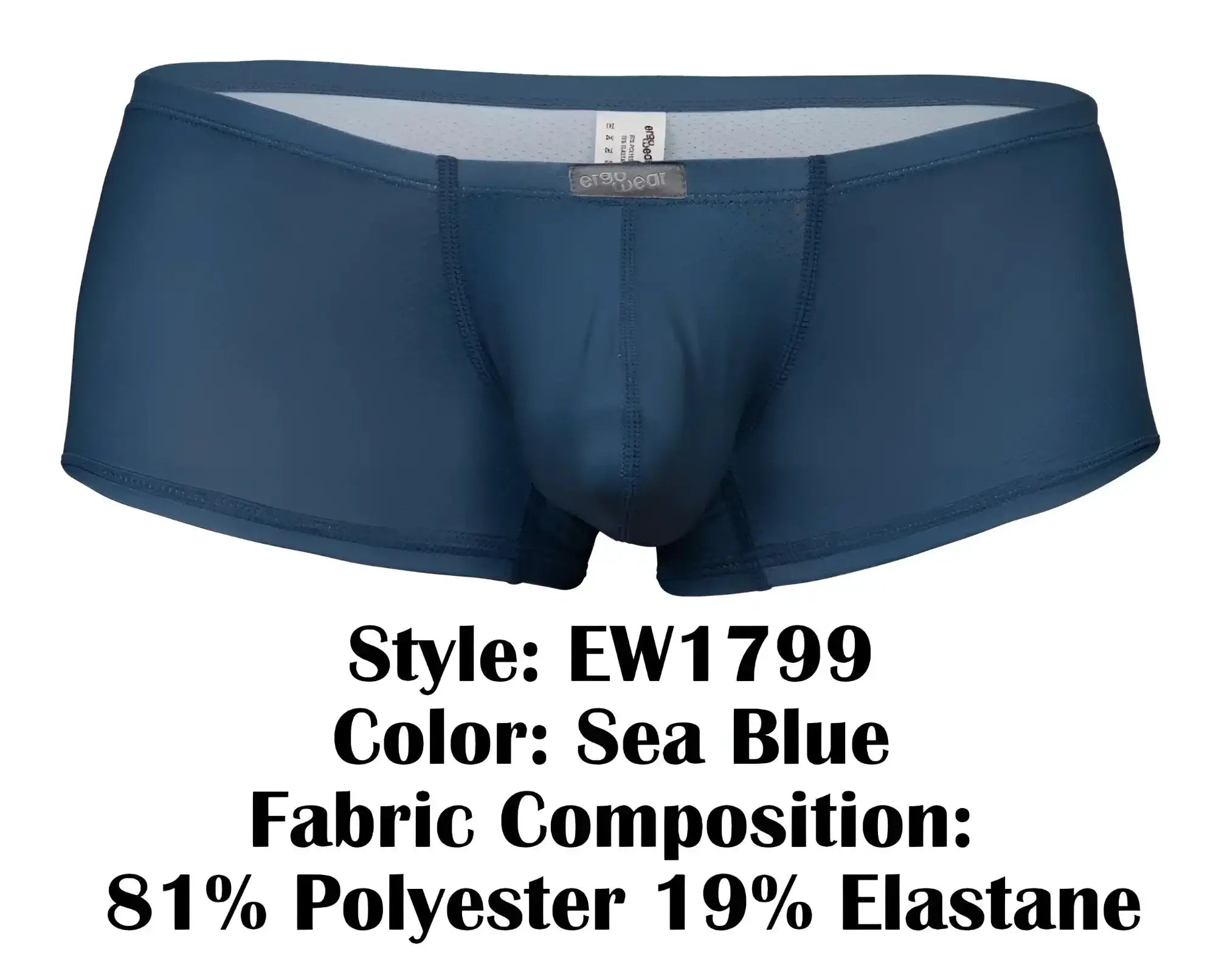 Ergowear ew1799 x4d sea blue men’s briefs made of 81 polyester 19 elastane with a sleek form-fitting design and waistband tag