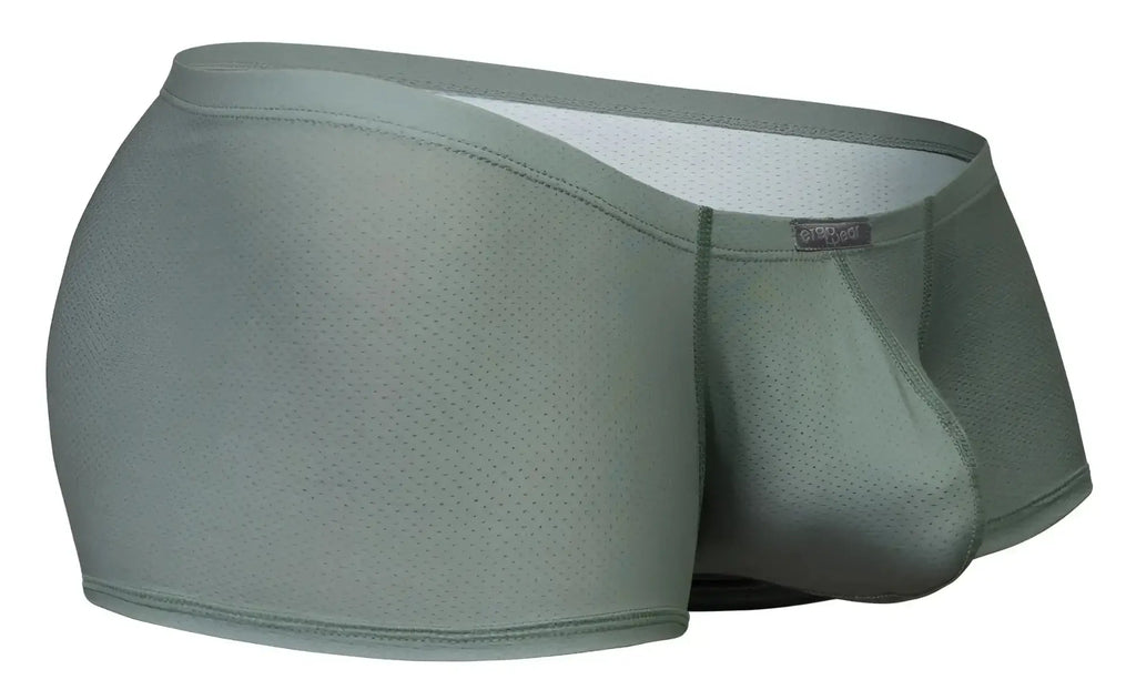Olive green ErgoWear EW1803 X4D SE mesh briefs with white lining and small brand tag on the waistband