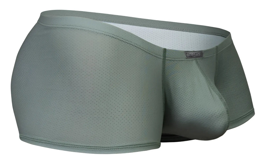 Olive green ErgoWear EW1803 X4D SE mesh briefs with white lining and small brand tag on the waistband