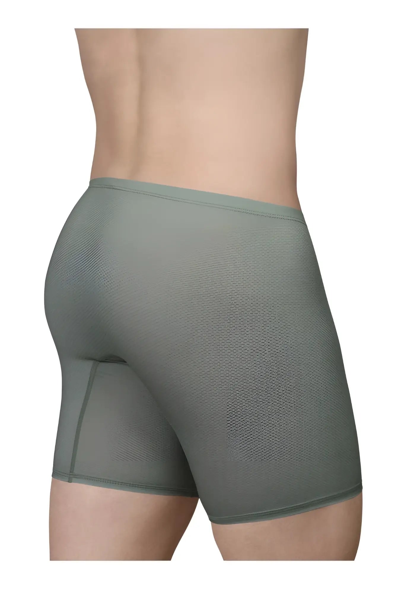 A pair of olive green ergo wear ew1804 x4d se boxer briefs with seamless construction and subtle textured pattern