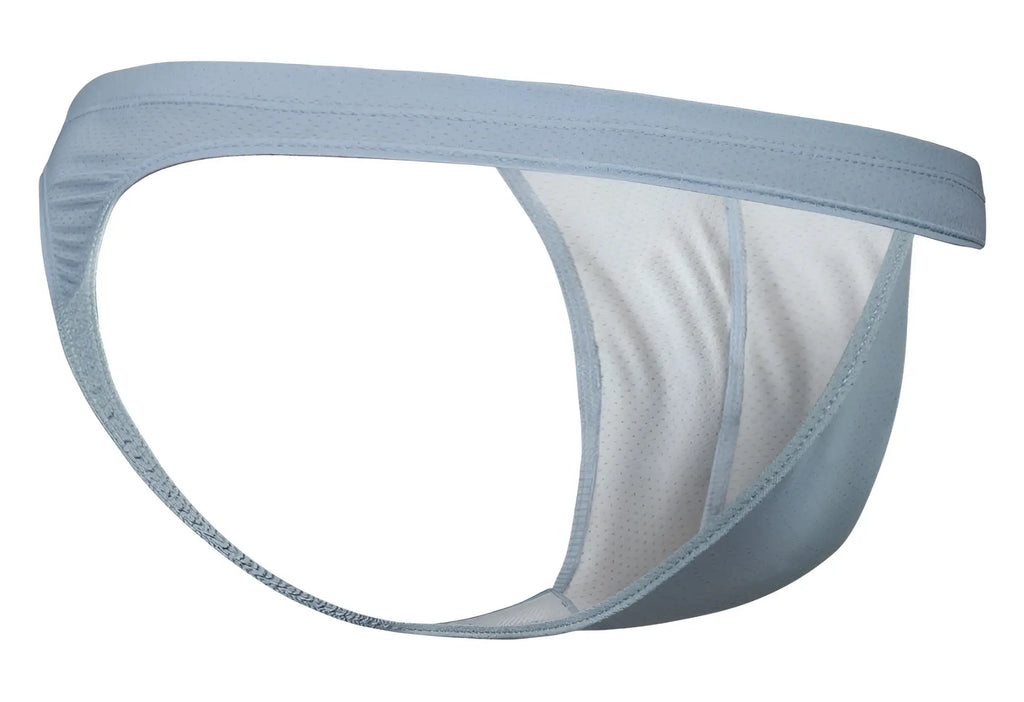Ergowear ew1805 x4d se thong in stone blue with light blue mesh interior and reinforced stitching along edges