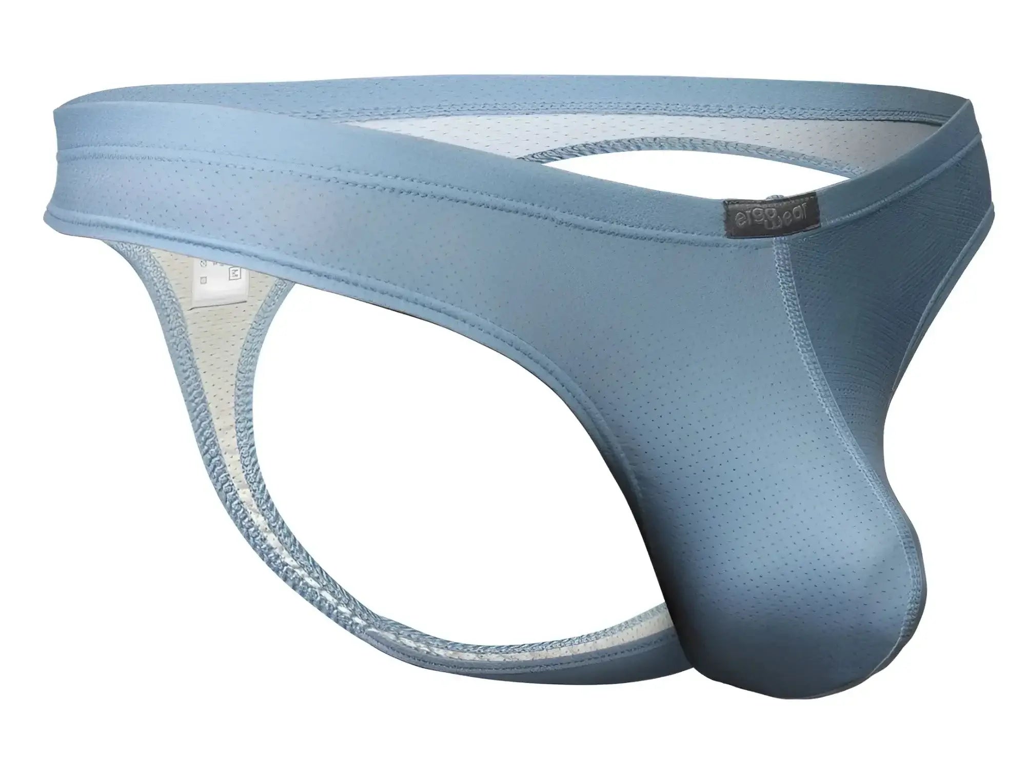 Ergowear ew1805 x4d se men’s thong in stone blue breathable mesh with supportive design and subtle branding