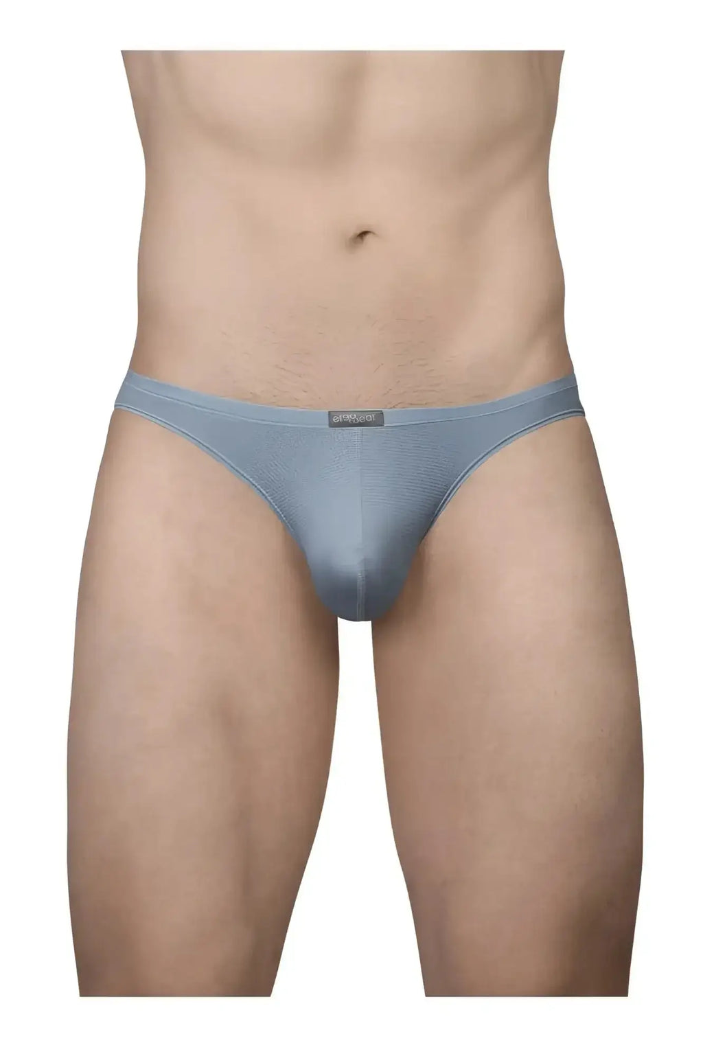 ErgoWear ew1805 x4d SE thongs in stone blue with smooth texture subtle sheen and small brand tag at waistband