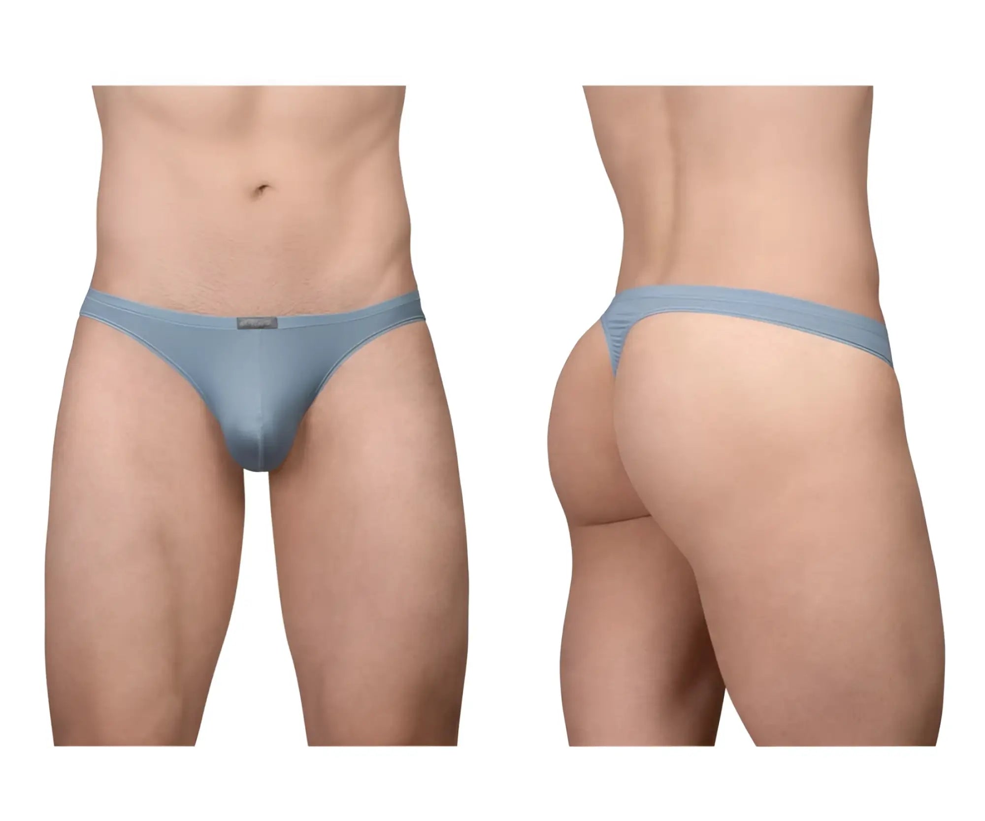 ErgoWear ew1805 x4d se stone blue men’s thong with light blue smooth fabric and minimalist form-fitting design