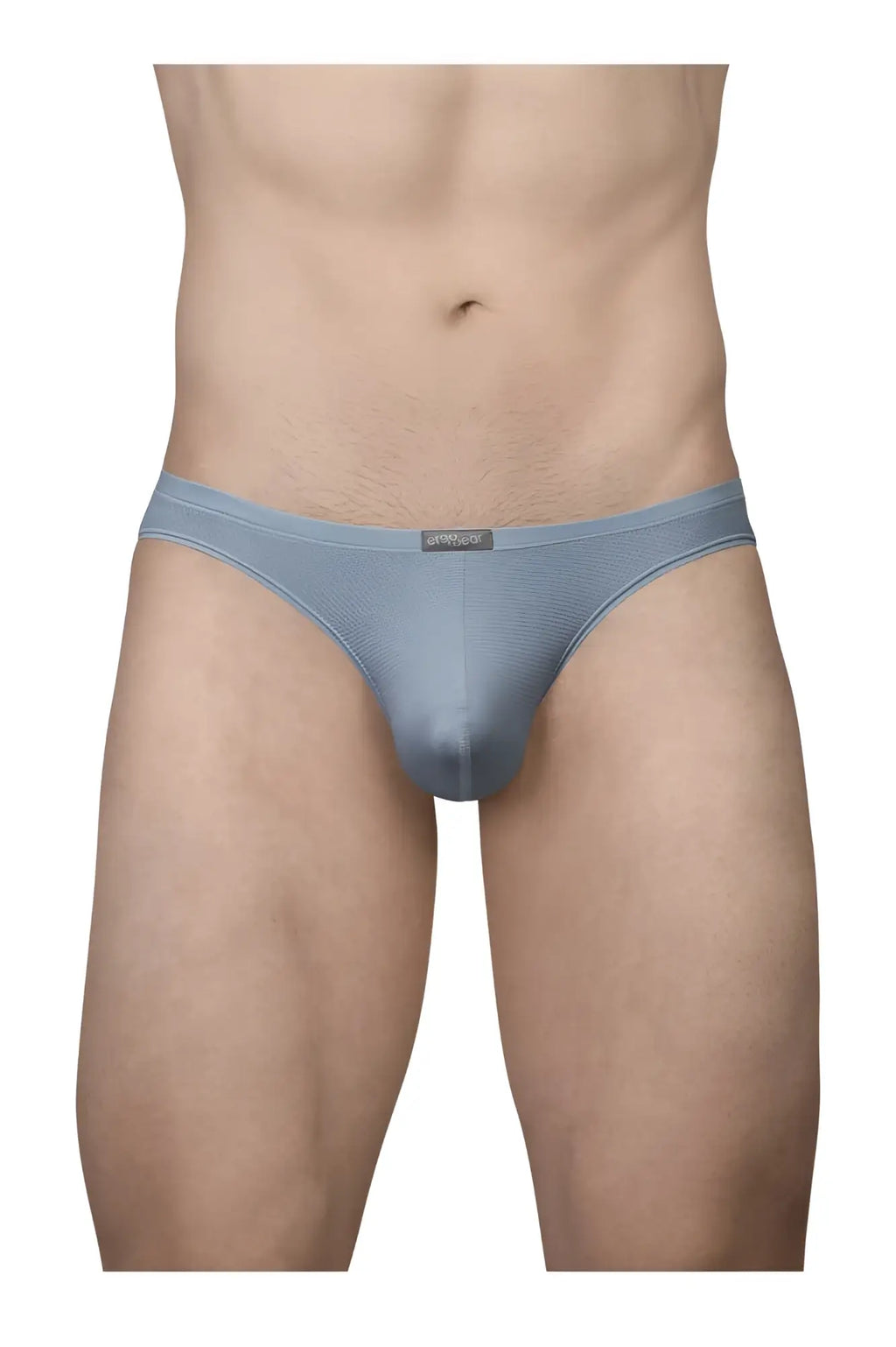 ErgoWear ew1806 x4d se bikini men’s briefs in stone blue with smooth stretchy fabric and subtle waistband brand tag