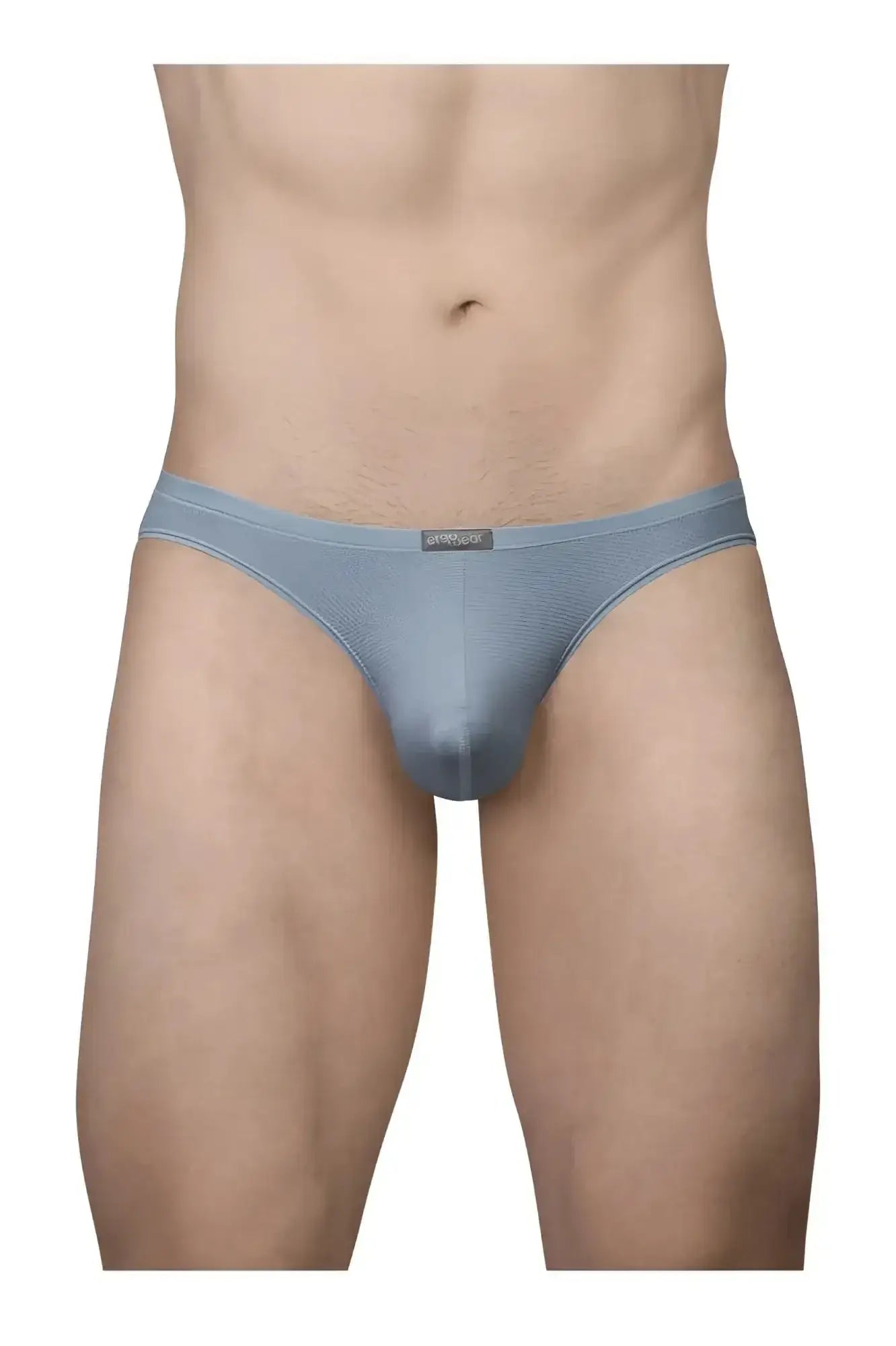ErgoWear ew1806 x4d se bikini men’s briefs in stone blue with smooth stretchy fabric and subtle waistband brand tag