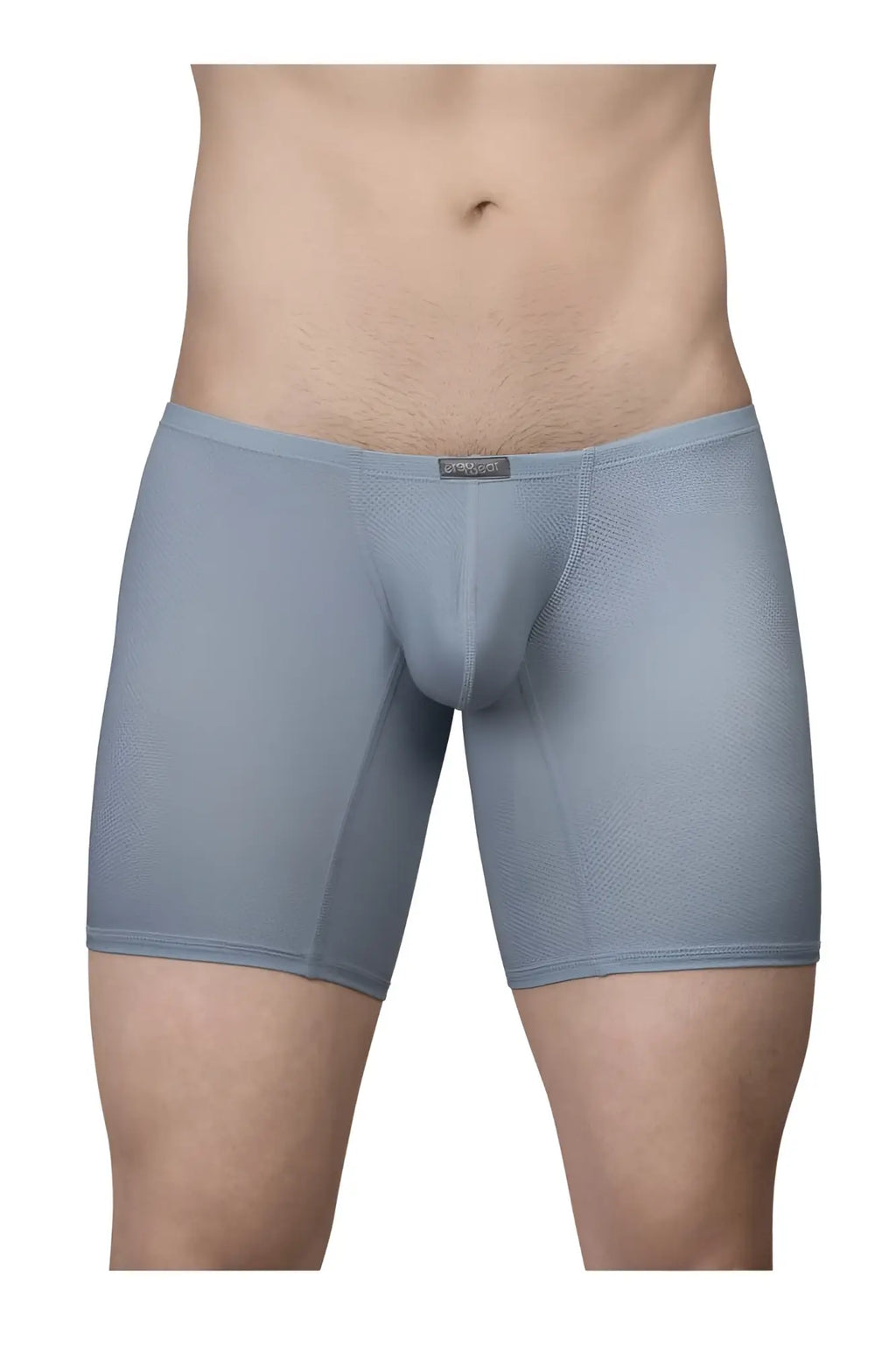 Gray ergoWear ew1808 x4d se boxer briefs in stone blue with textured fabric and snug form-fitting design